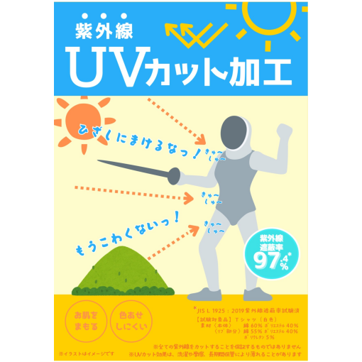 お洋服もカーテンも「UVカット加工」ができます！