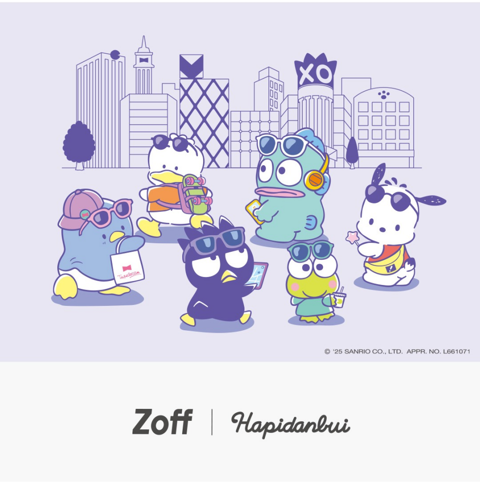 Zoffとサンリオの人気キャラクターユニット『はぴだんぶい』との初コラボレーション